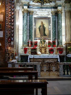 The Altar above which Our Lady, Madonna del Miracolo, appeared to Alphonse Ratisbonne, and where he converted to Catholicism Our Lady of the Miracle: The Happiness of Unpretentiousness, Purity, and Admiration